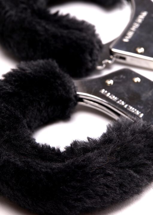 Black Faux Fur Handcuffs image number 3.0