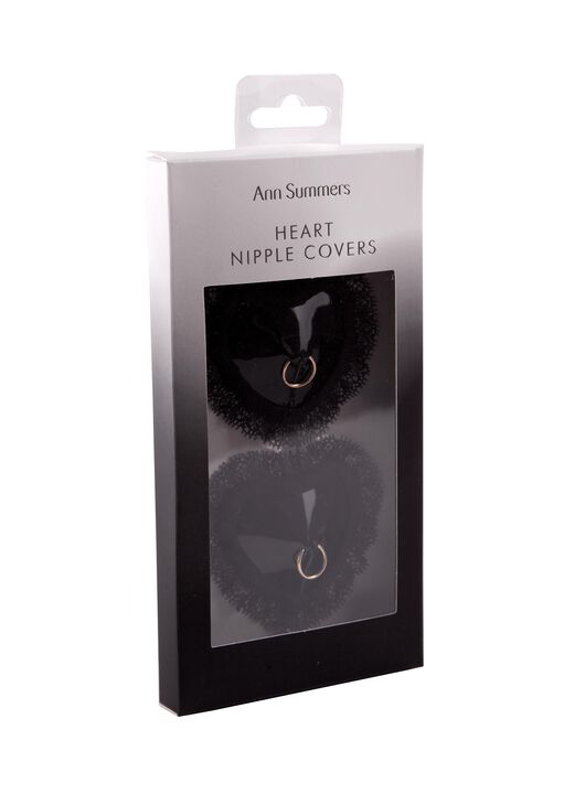 Heart Lace and PU Nipple Covers image number 3.0